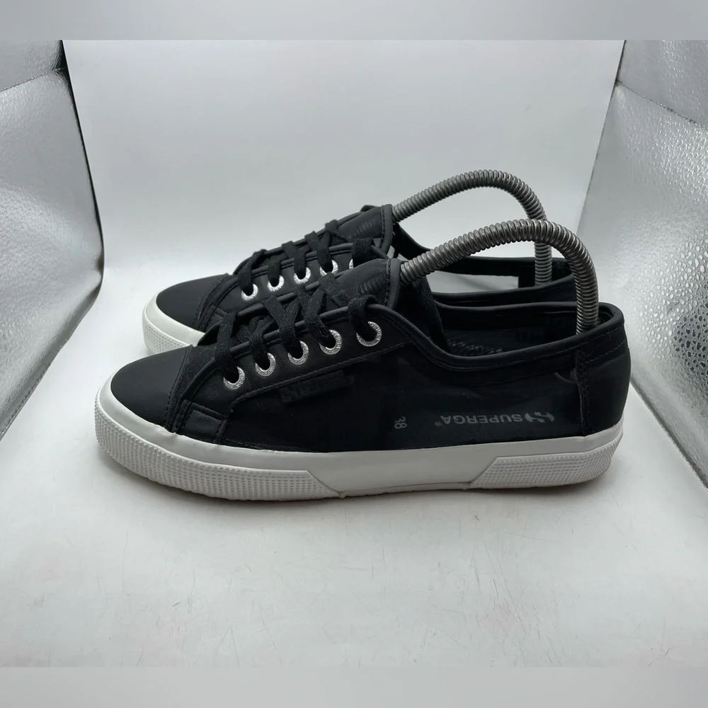 Superga womens Black mesh see through Sneakers size EU 38